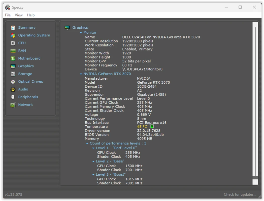Speccy RAM timing breakdown for stability checks